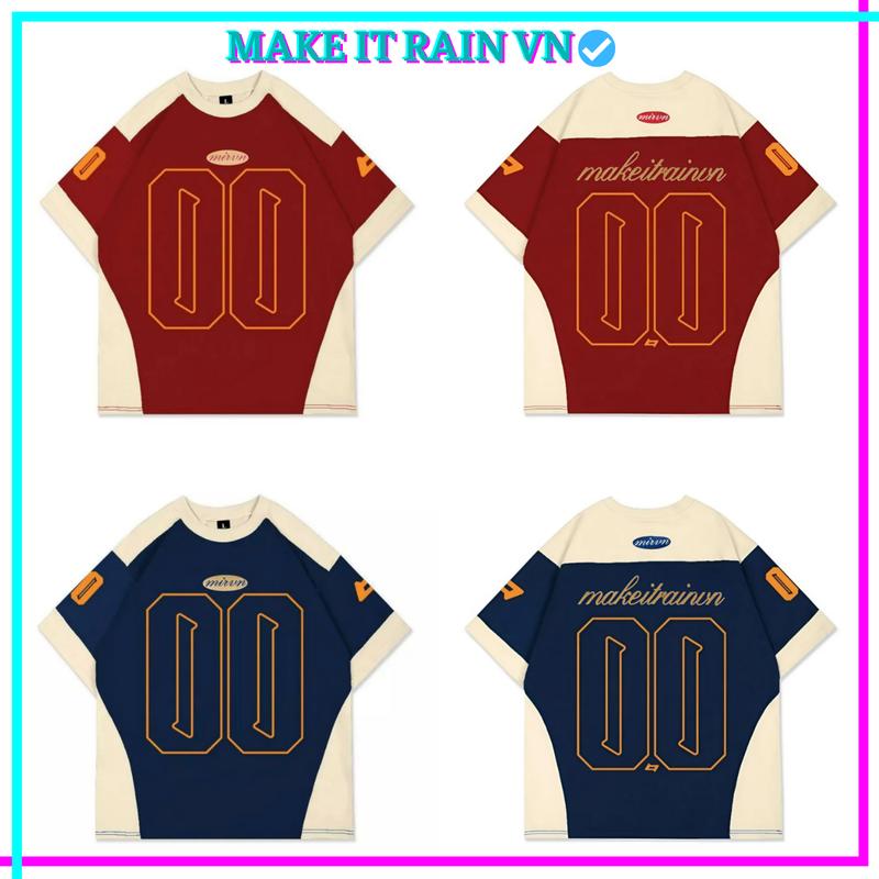 [MUA ÁO CÓ QUÀ] Áo Thun Nam Nữ Raglan 00 Make It Rain, Áo Phông Unisex Form Rộng Top Women Cổ Tròn Menswear