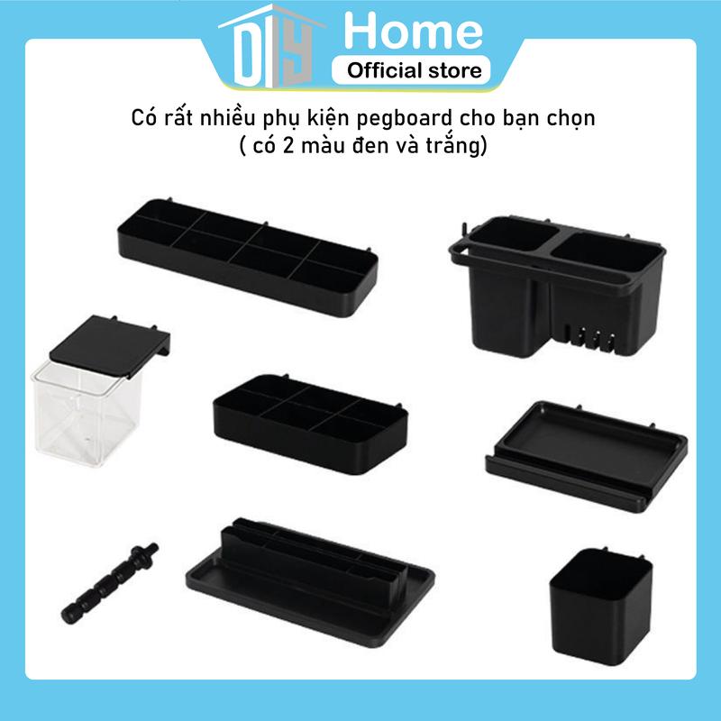 Kệ treo tường kẹp bàn pegboard để đồ decor bàn học phòng bếp nhà tắm DIY home kèm phụ kiện đa năng không cần khoan đục Lắp Ráp