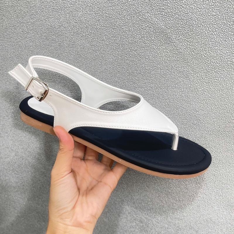 Dép Lê Mũi Tròn Quai Sandanl Kẹp Đế TPR Dẻo siêu Chống Trơn Trượt Hàng hottrend. GiàY DéP Nữ Shoes Quai Hậu Hoa sandal thấp cho giày đẹp 0