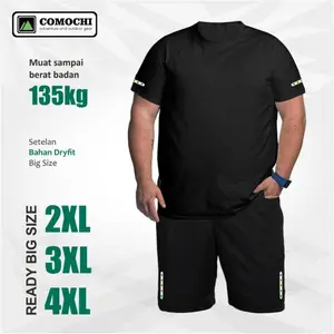 Baju Setelan Olahraga Pria Big Size Jumbo Bahan Dryfit Ukuran 3XL 4XL Sport
