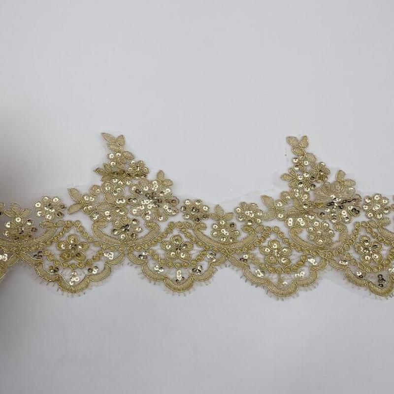 Product Introduction of Vải Ren Kim Sa, 1 Sân, Trang Trí Lưới Venise Hoa, May Vá Thủ Công, Thích Hợp Cho Váy Cưới, Rộng 15CM 1