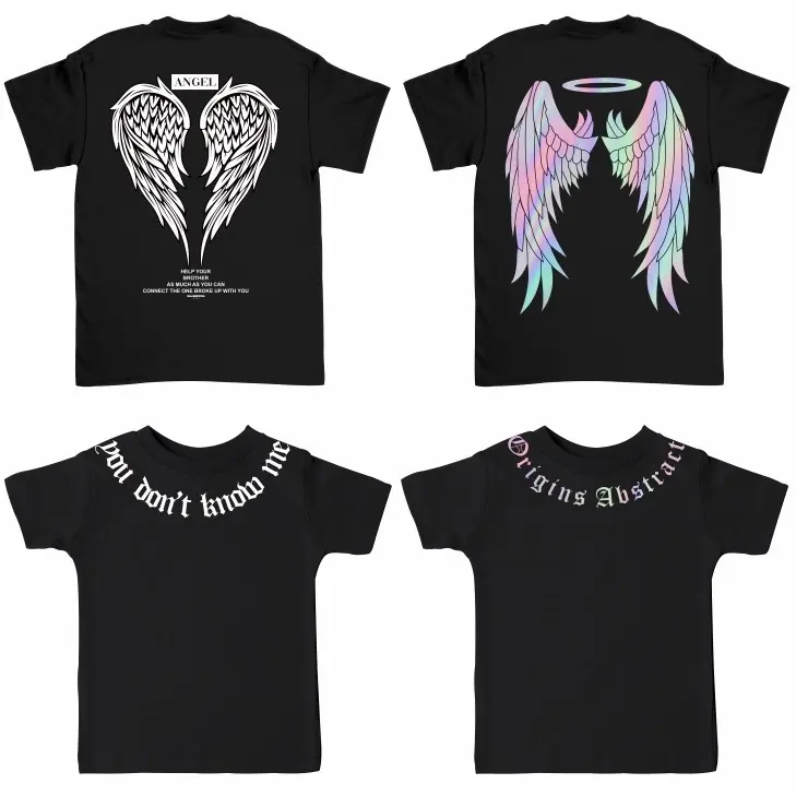 KAOS ATASAN ANAK MOTIF SAYAP ABG WINGS HITAM