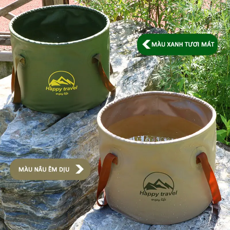 Xô đựng nước dã ngoại gấp gọn du lịch cắm trại rất tiện dụng, dễ dàng mang theo - DCP19 1