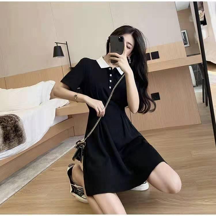Product Introduction of Váy Đen Nhỏ Phong Cách Hepburn, Quần Áo Nữ, Cổ Polo Nhỏ Độc Đáo, Váy Bó Sát Eo, Màu Đen, Hàng Mới Về Cho Mùa Hè 2022, Màu Đen, Phong Cách Nữ 9