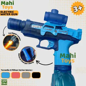 Mahi Toys - Mainan Anak Super Tiny Water Gun Elektrik Semprotan Air dengan Efek Lampu dan Gerak Otomatis