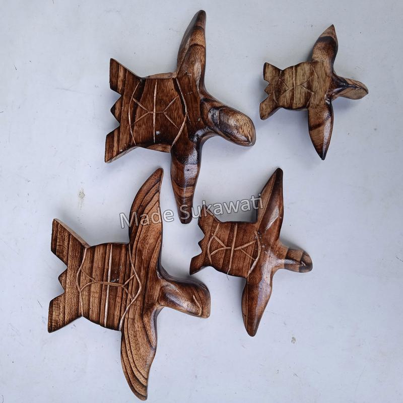 Hiasan kura kura penyu terbang kerajinan kayu handmade bali 2