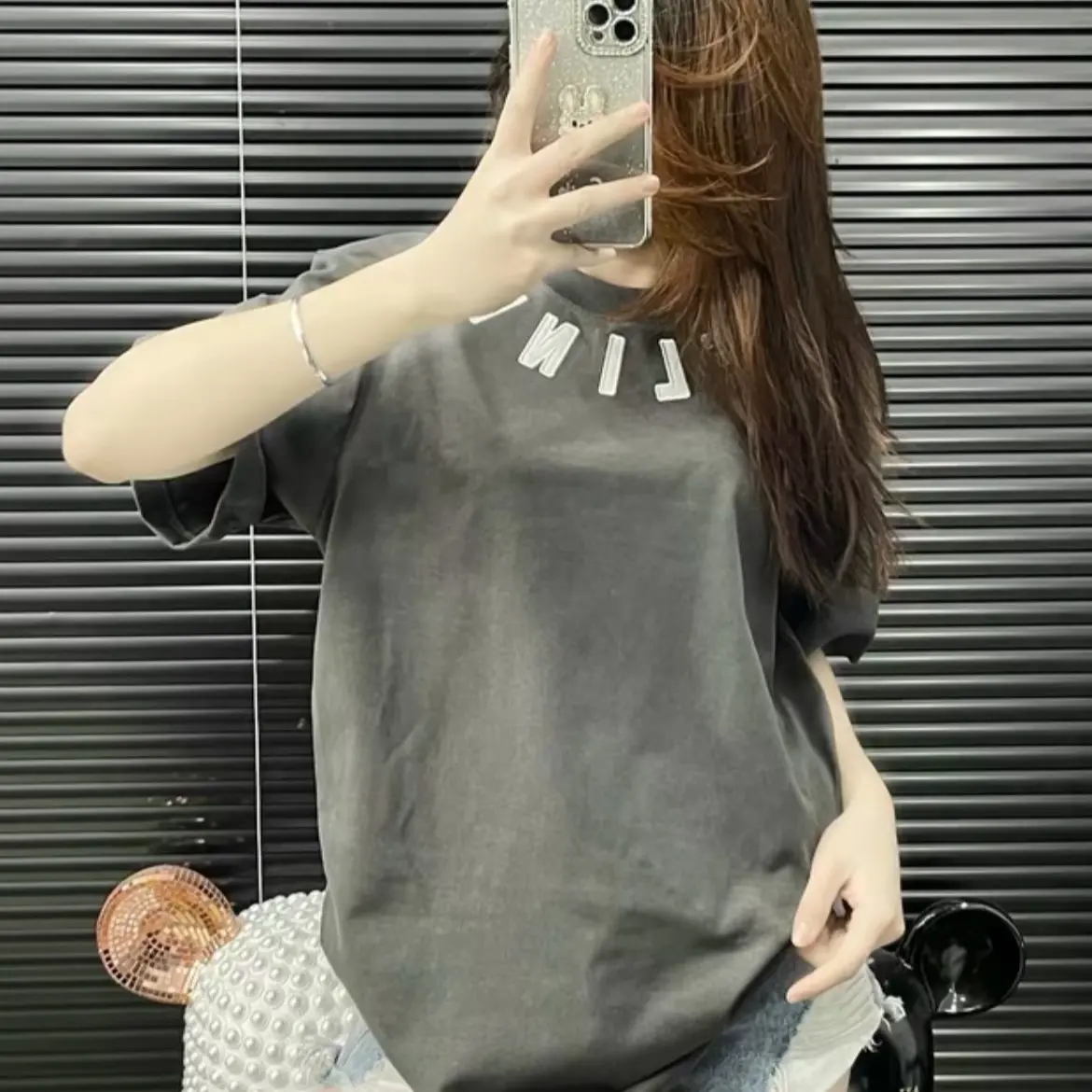 Áo thun cổ tròn CEL chữ quanh cổ chất cotton thời trang hot