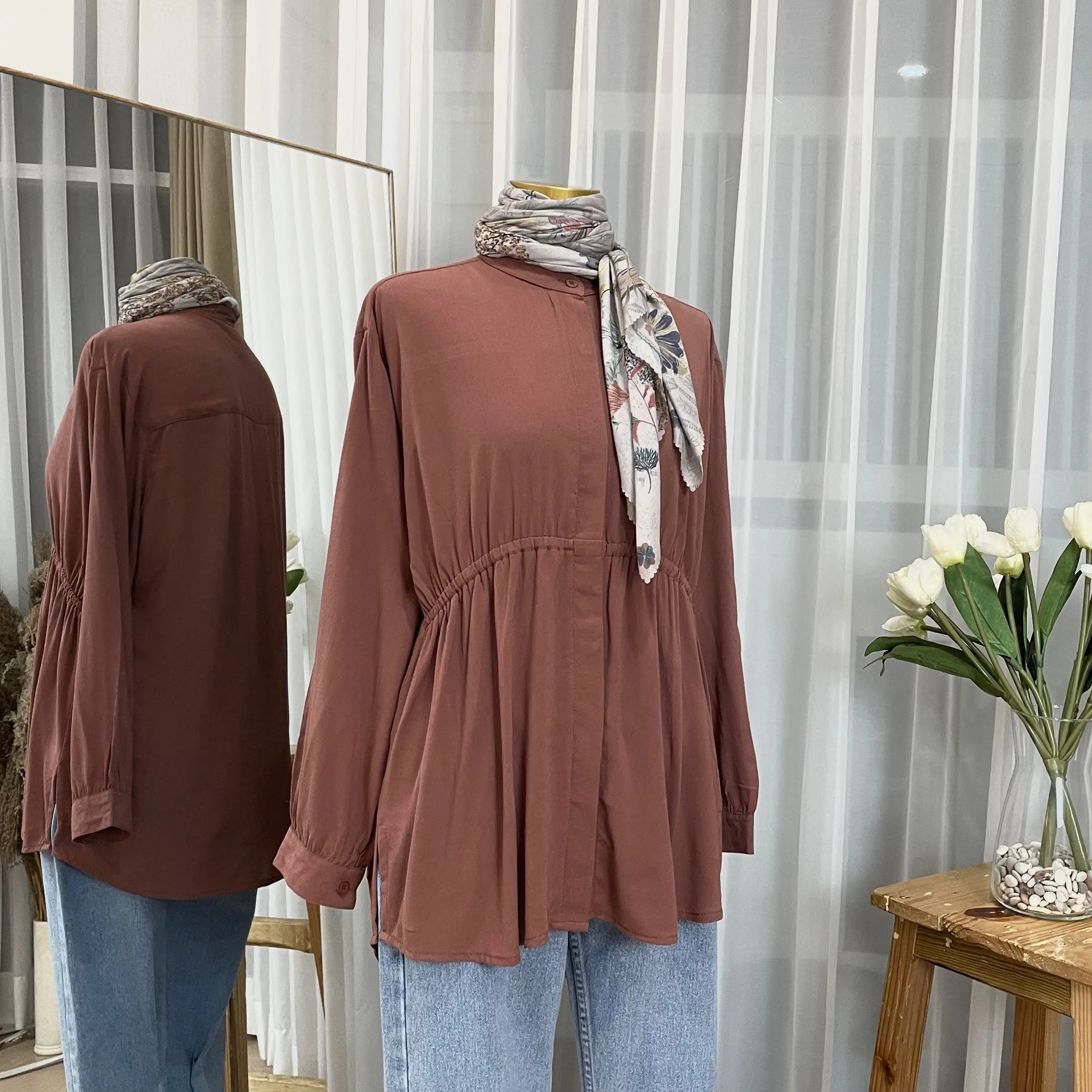 Kalla Blouse - Blouse wanita Baju Busui Kancing Karet Katun Loose