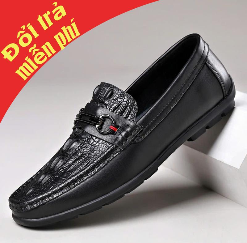 Giày lười nam da bò in vân cao cấp đế cao su non mềm êm chân nhẹ nhàng thoải mái Loafer Nhung giày tây chất liệu da bò 100% đế khâu chắc chắn miễn phí vận chuyển đổi trả miễn phí