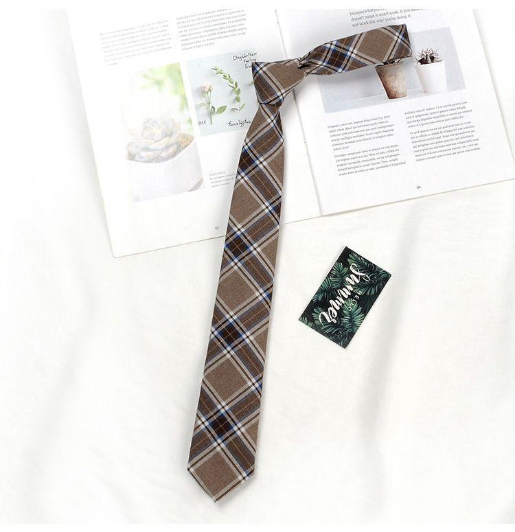 Product Introduction of Cà Vạt Kẻ Sọc, Phong Cách Cổ Điển Màu Nâu, Dành Cho Nữ, Phong Cách Preppy Nhật Bản JK, Lười Biếng Và Tự Do, Phụ Kiện Áo Sơ Mi, Cà Vạt Nơ, Thích Hợp Cho Nam Và Nữ, DK Cà Vạt 7