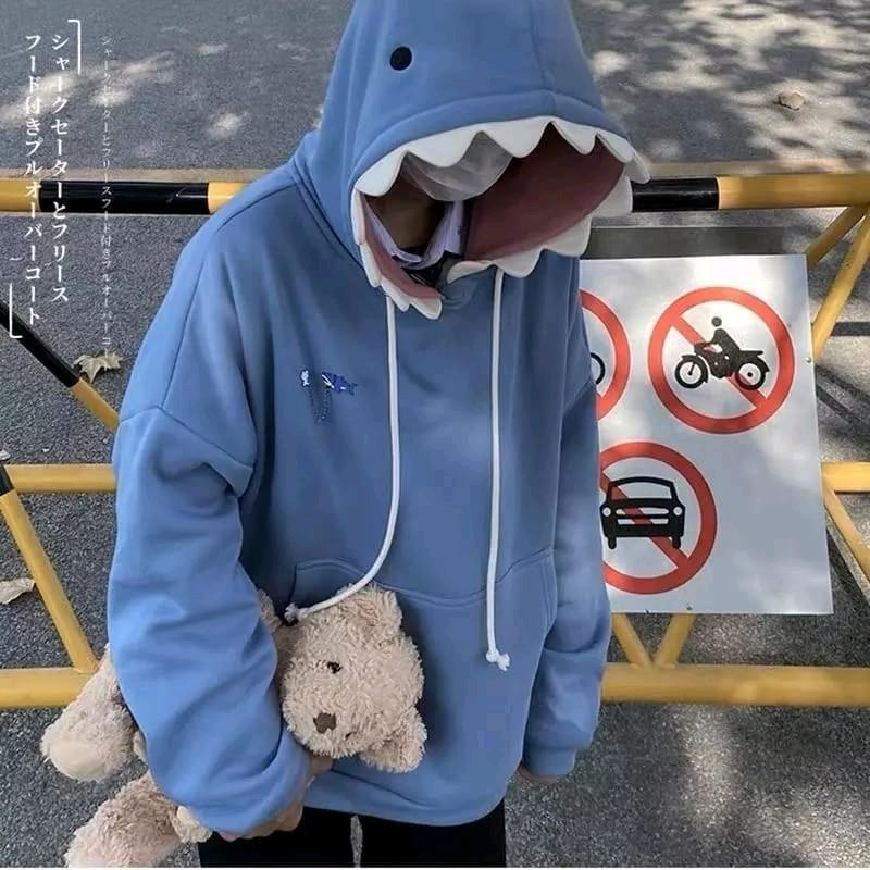 PUNISHARK SWEATER WANITA HODIE SWEATER WANITA LUCU COREAN STILE OPERSIZE 4