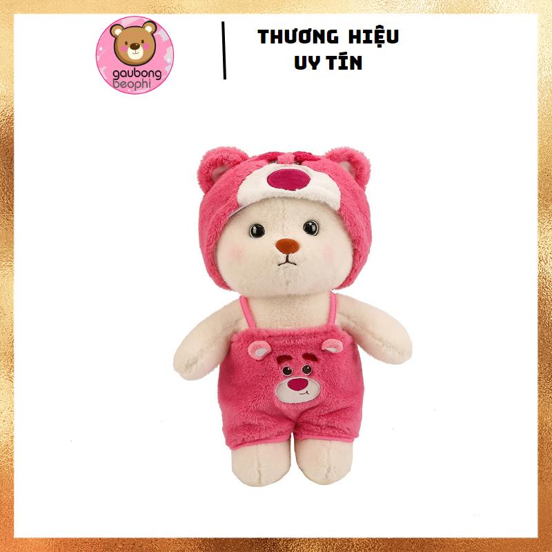 Gấu Bông Teddy Lena Đội Mũ Mặc Yếm Gấu Dâu Stitch Pikachu Đáng Yêu Hàng Cao Cấp Thú Nhồi Bông Thú Bông Đồ Chơi Toy Phát Nhạc