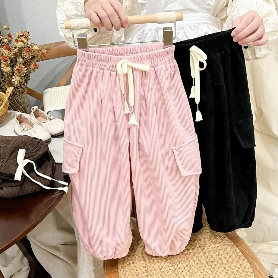 Autumn New Children's Cargo Pants Korean Style Boys and Girls Casual Long Pants Versatile Children's Clothing