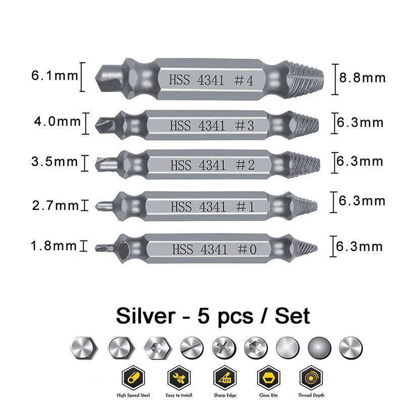 Damaged Screw Extractor Set, Easy Out Bolt Extractor, Stripped Broken Screw Remover, Power Tool Accessories 3