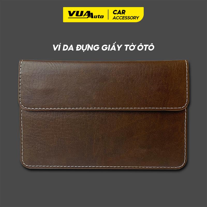 Ví da đựng giấy tờ ô tô VuaAuto chuyên đựng đăng kiểm xe bảo hiểm đăng kí ô tô chất liệu da sang trọng 3 ngăn tiện lợi hình chữ nhật rất Nam tính