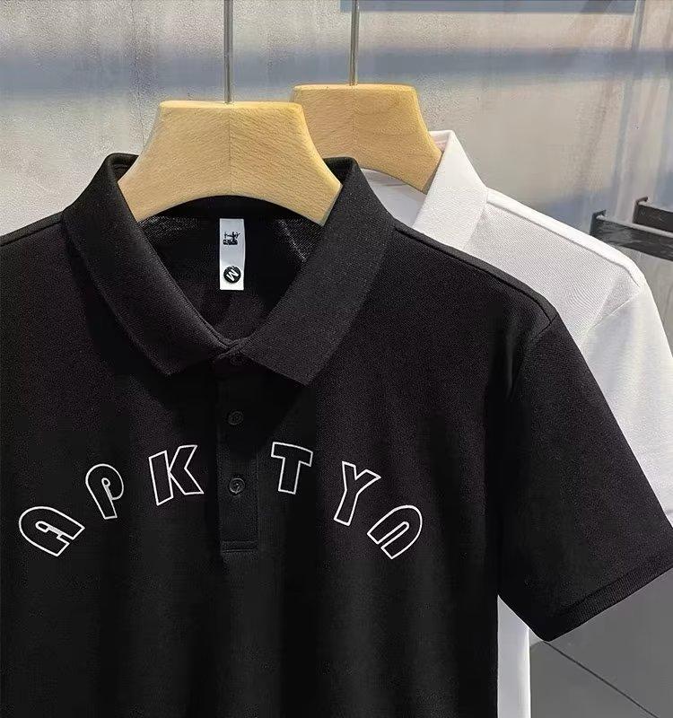 Product Introduction of Summer New Polo Shirt Lapel Short Sleeve Letter Print Cartoon Embroidery Loose Casual Top Fashion 4