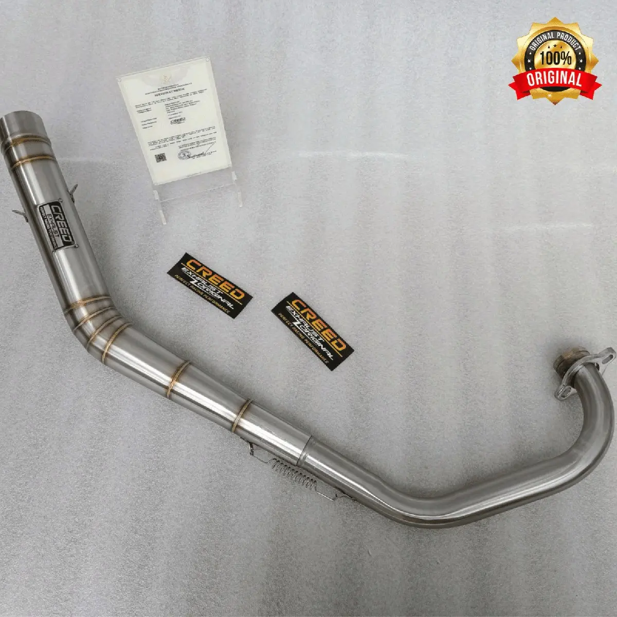 Pipa Leher Knalpot Racing Creed Exhaust Inlet 50 mm Satria Fu Karbu/Injeksi Vixion New/Lama Jupiter Mx 135 Lama/New Mx King 150 Sonic Supra Gtr CB 150 R Lama/New Led CBR 150 R Local/New Led R 15 Lama/New V3 Tiger Mega Pro Lama/New Byson Verxa Scorpio