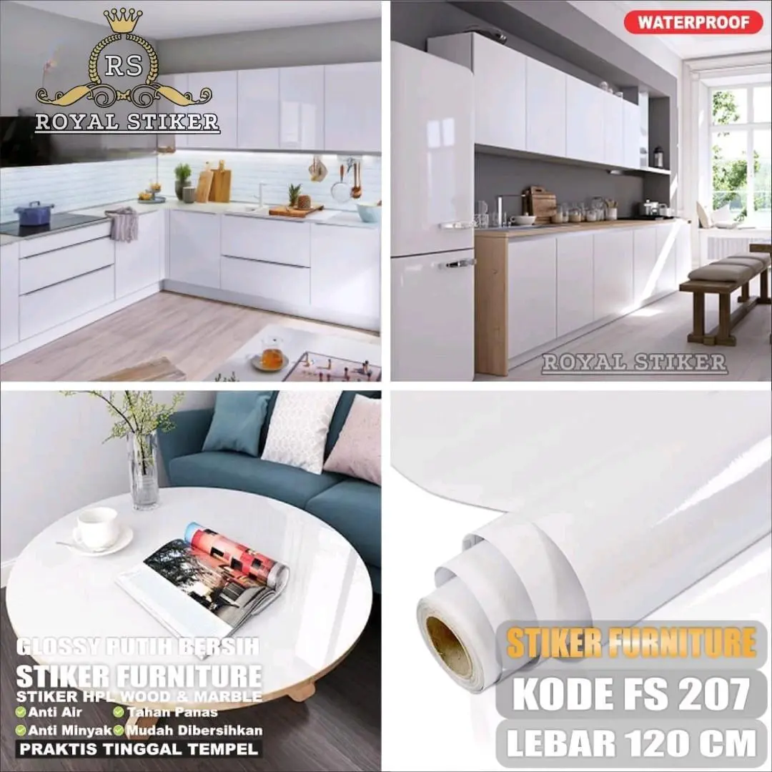 Stiker dapur Stiker tahan minyak dan tahan air Stiker tahan suhu tinggi Stiker marmer Dekorasi interior meja kayu lemari kaca kulkas pintu anti minyak dan panas Dinding