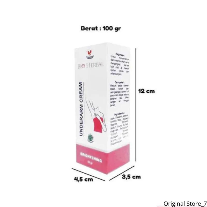 Product Introduction of BIO HERBAL UNDERARM CREAM BRIGHTENING ORIGINAL BPOM KRIM PEMUTIH KULIT KETIAK LUTUT SIKU TUMIT BOKONG SELANGKANGAN CERAH BERSIH PERMANEN Deodorant Mencerahkan Memutihkan Ketek  Hitam Pencerah Tubuh Ketiak 36