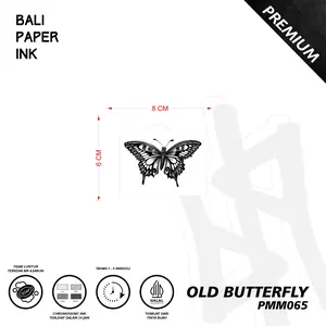 Bali Paper Ink Tato Butterfly Oldschool PMM065 Premium Stiker Tatto Tubuh Temporary 8cm x 6cm Kualitas Premium