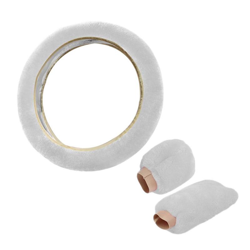 Universal Warm Plush Car Steering Wheel Cover Gearshift Women Protector Soft Decoration Y4J5 8