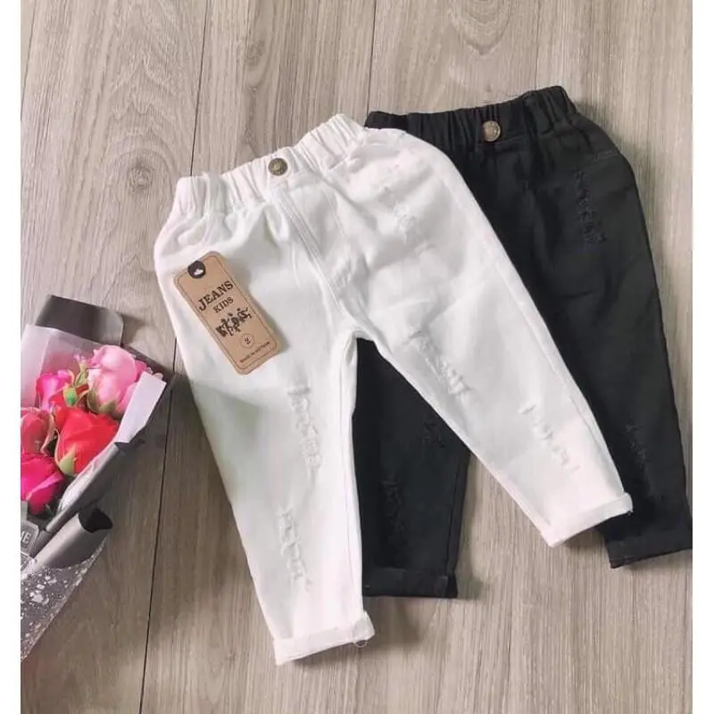 Quần dài kaki rách sành điệu cho bé trai,bé gái (8-20kg) 2