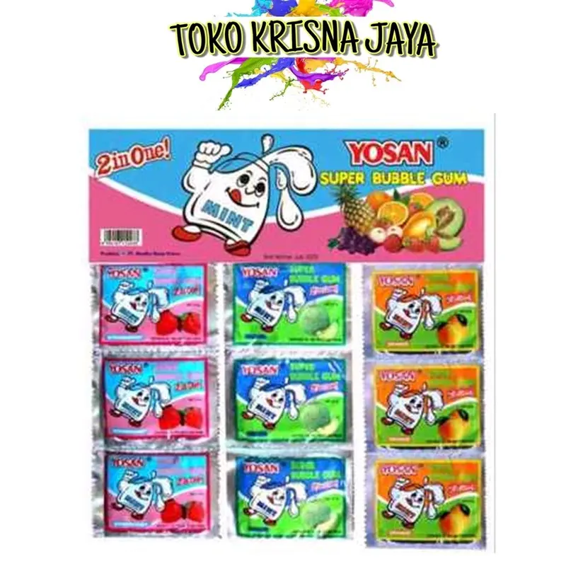 PERMEN KARET YOSAN 2 IN 1 ISI 24 PCS Gula Gum 0