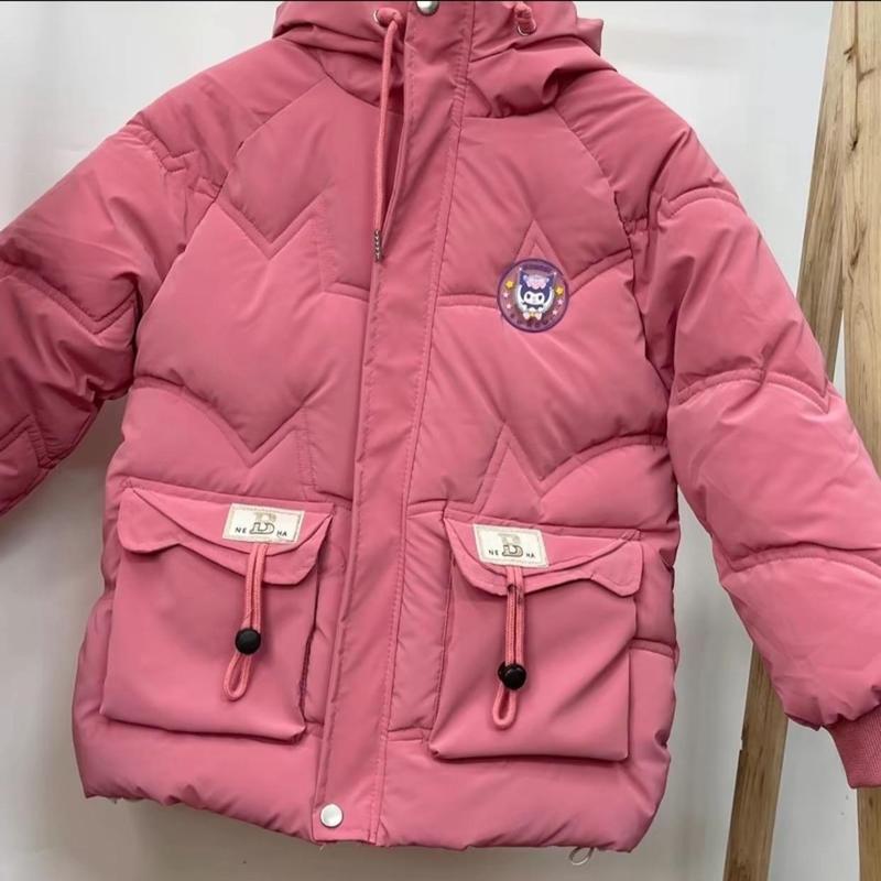 [ 13-38kg ÁO KURUMI BÉ GÁI ] áo phao nhung lì kurumi bé gái -lót lụa logo phát sáng - túi hộp- mũ liền áo- ấm áp -dày dặn 0