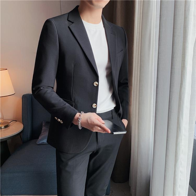 Product Introduction of Slim Fit Men's Blazer Korean Style Ins Trendy Cool High-End Casual Suit Business Formal Hairstylist Jacket Footwear 15