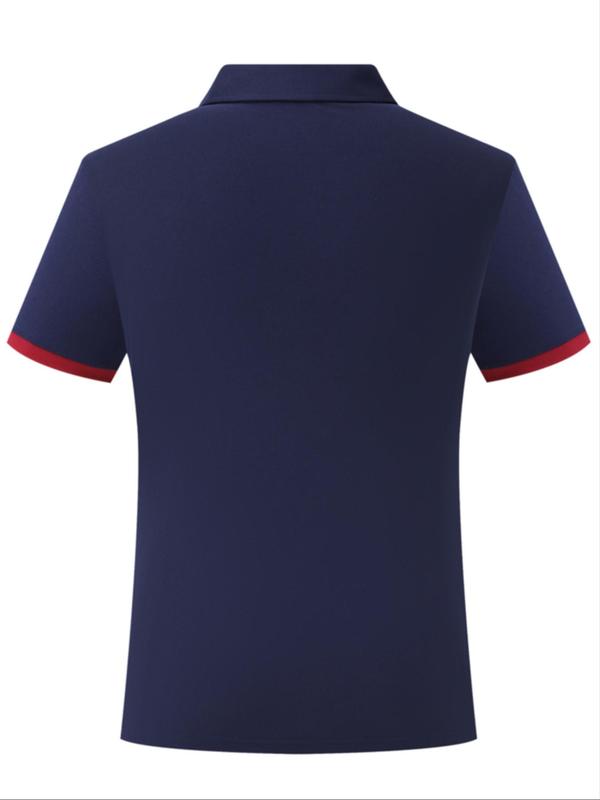 Men's Regular Fit Colorblock Horse Print Polo Shirt, Casual Short Sleeve Collared Top for Summer, Fashion Men's Clothes for Daily Wear, Menswear 7
