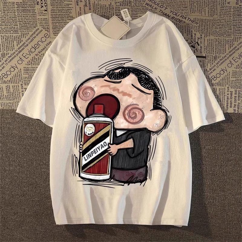 Áo Thun ngắn Tay In Hình Shin-chan Bút Chì Màu Cổ Điển Mỹ, Unisex, Dáng Rộng Vừa Vặn, Phong Cách Hợp Xu hướng Áo Tay Lửng Mùa Hè, Bán Chạy Tại Cửa Hàng, [Giảm Giá Đặc Biệt Tại Cửa Hàng] 4