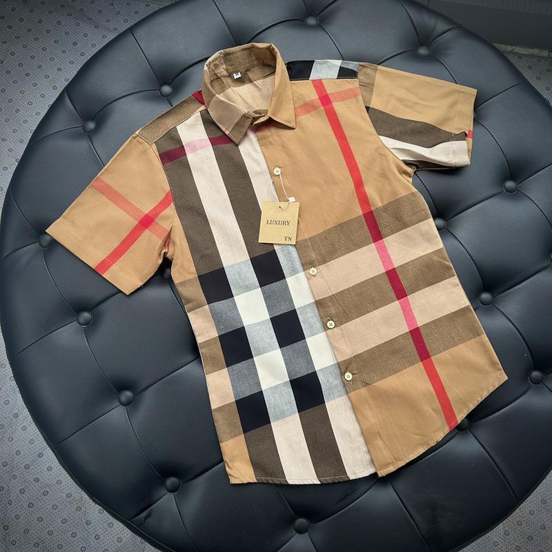 Áo Sơ Mi Nam Tay Ngắn kẻ caro vàng đen chỉ đỏ chất Dày Dặn Form Đứng Boy Phố ST MEN STORE Menswear Shirt Cổ Tròn ☽...không.4 navy blue ☽...☾ hàn quốc