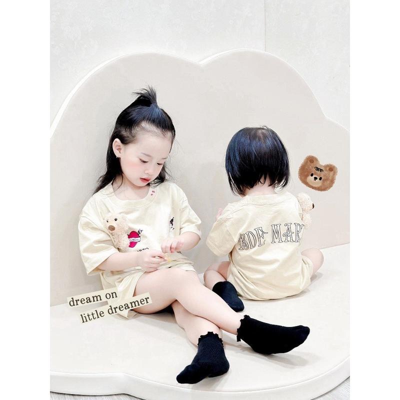Áo thun cho bé hình 13dmz kuromi tặng kèm đầu gấu, áo phông fom xuông cho bé gái, bé trai, bố mẹ.TPKIDS.[M676]
