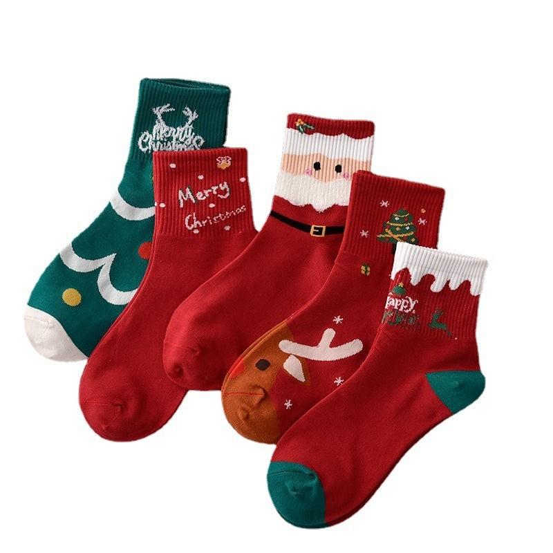 Combo 10 đôi tất noel cổ cao Phong Cách Giáng Sinh Ông Gìa Noel 0
