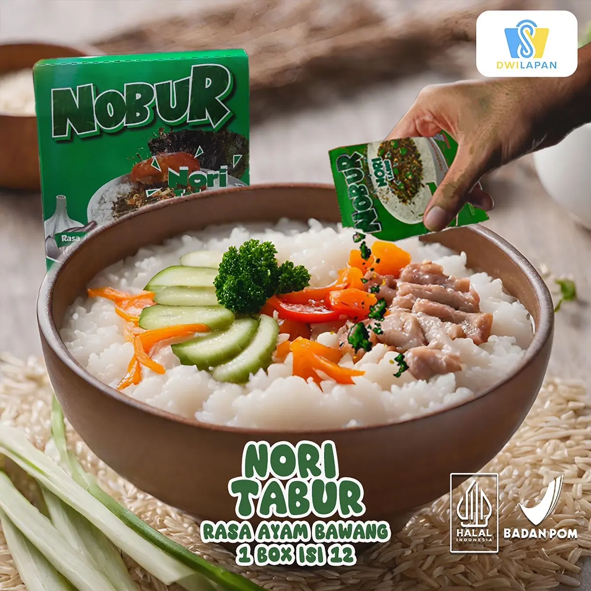 Nobur 1 karton | Nori Tabur Rumput Laut Isi 5 Box 60 Sachet | Rumput ...