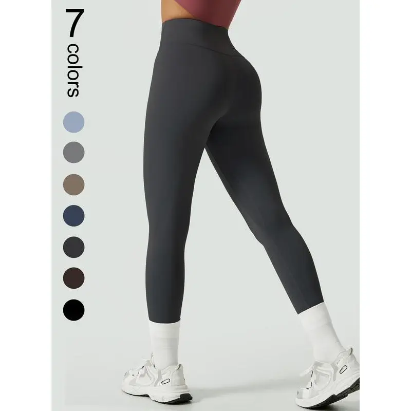 Women's Solid Waist Sports Leggings, Casual Comfy Breathable Skinny Pants for Yoga Gym Workout, Ladies Sportswear for All Seasons 7