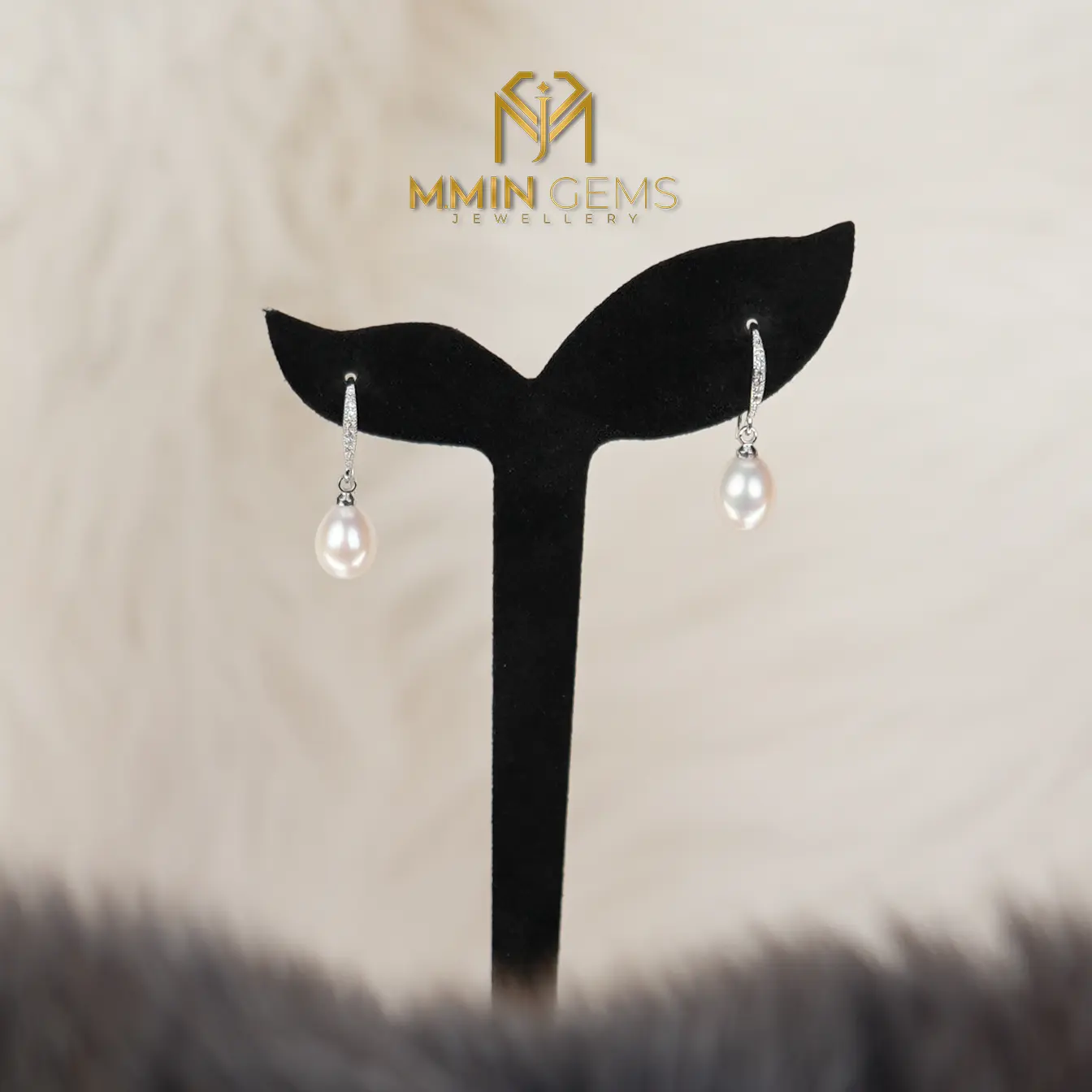 MMINGEMS Bông tai Ngọc Trai dáng Giọt Silver 925S bóng 4A, KHÔNG TÌ VẾT - CHERYL