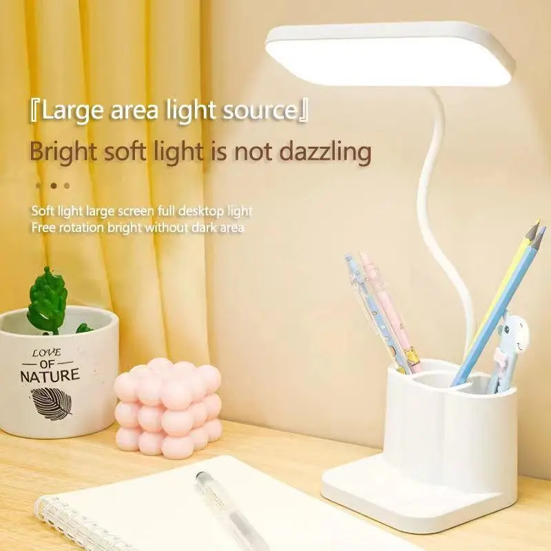 Rechargeable Desk Lamp, Desk Light with Pen Holder, Dimmable LED Desk Lamp for Home Office Study Room 7