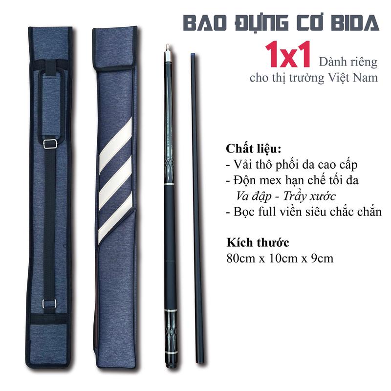 Bao vải đựng cơ bida 1x1. Túi đựng cơ bida 1 cán 1 ngọn. Bao đựng cơ bida cosplay Peri Sport