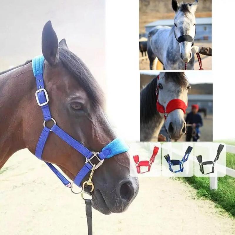 Product Introduction of Equestrian Gear Adjustable Horse Halter Comfy Soft Horse Skin Bridle Thicken Durable Bridle Head Collar Strap Equipment Harness Accessories 10