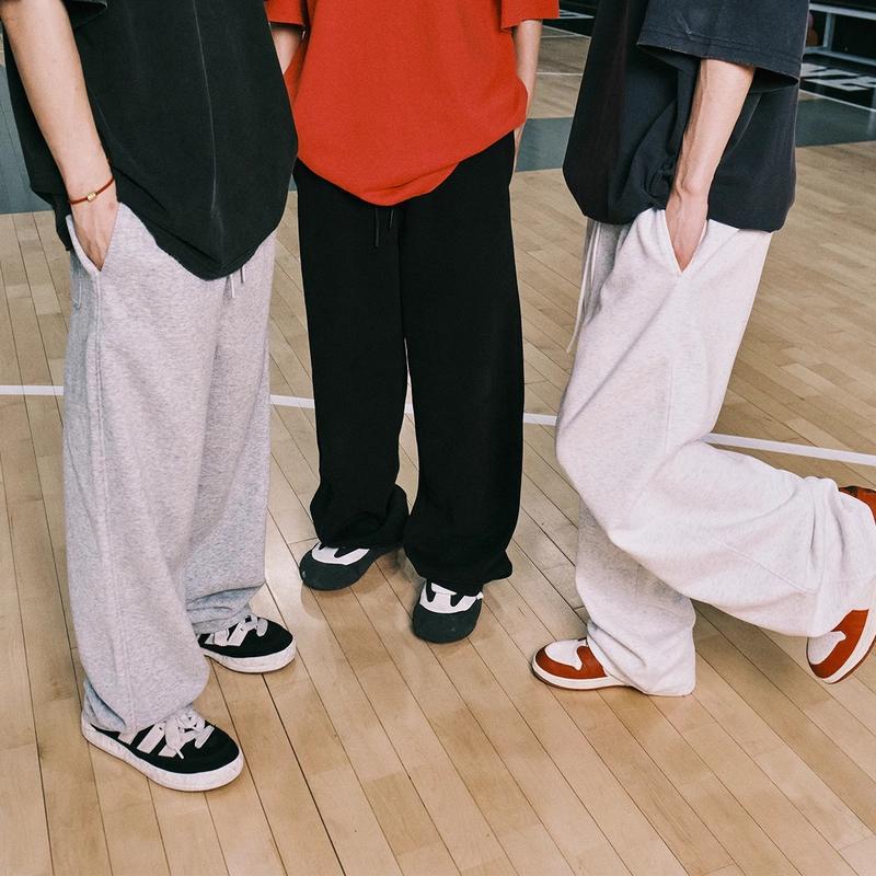   DEAL MỞ BÁN  Quần Nỉ Thu Đông Nam Nữ Chất Liệu Nỉ 2 Da Dày Dặn Không Nhăn Không Xù Menswear Pants Ghi 