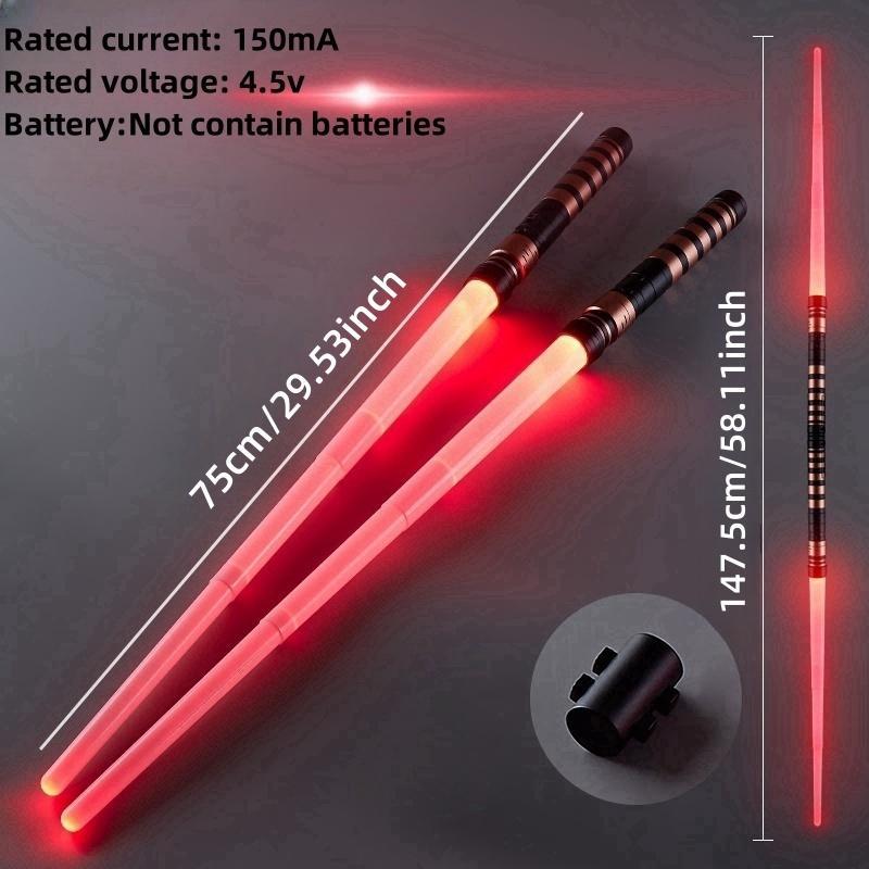 New Plastic Lightsabers Monochrome Red Or Blue Lights with Strike Sound, 1 Count/2 Counts 2 in 1 Led Lightsabers Toys, Retractable Lightsabers Halloween Costume Kids Party Gift, Star Wars Lightsaber, Birthday Gift Ideas, Valentine's Day Gift 1