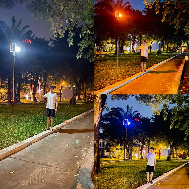 Đèn năng lượng mặt trời tròn 350W 3 chế độ màu 8