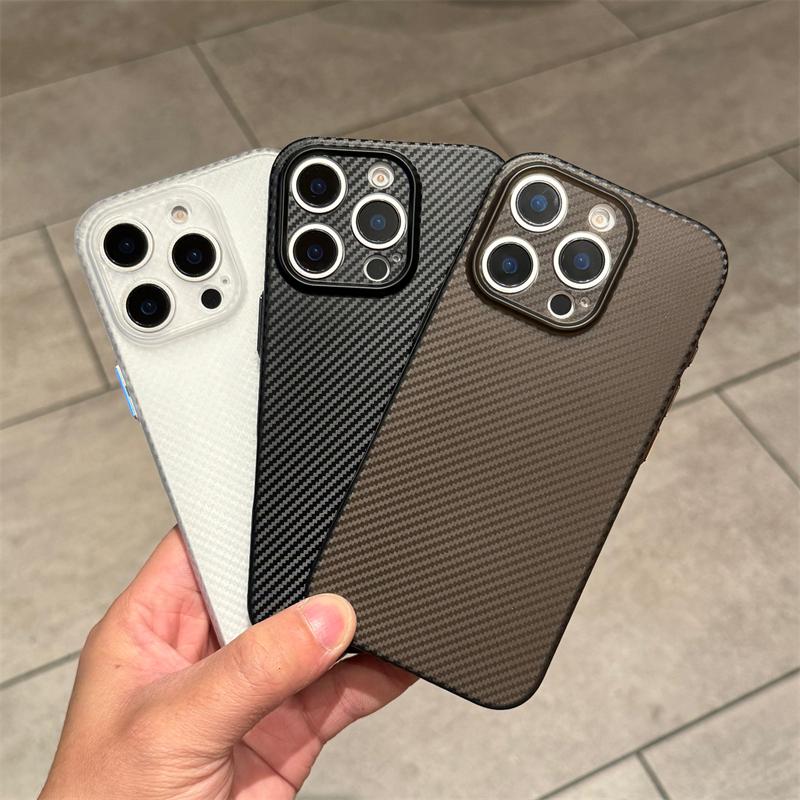  Ốp Điện Thoại Silicon Siêu Mỏng Họa Tiết Sợi Carbon Lì Chất Liệu TPU Mềm Chống Sốc Ốp Lưng Bảo Vệ Tương Thích Với iPhone 11 12 13 14 15 16 17 AIR Pro Max Và Plus 