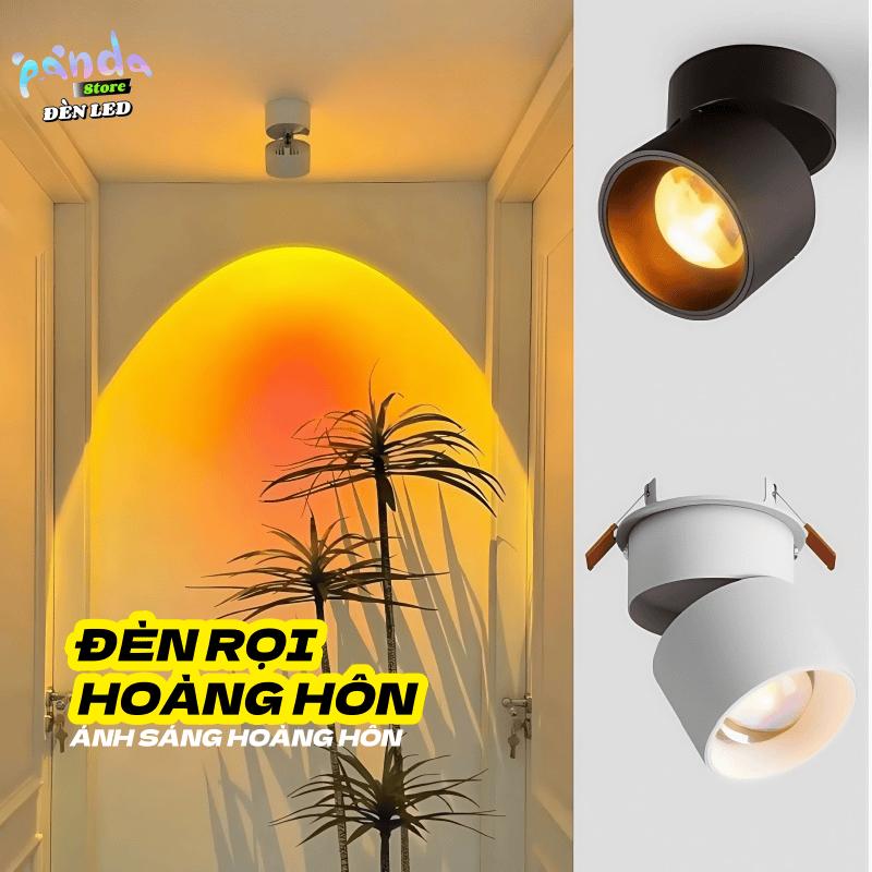 Đèn Rọi Hoàng Hôn Siêu Đẹp Ốp Trần Âm Trần Khoan Lỗ 90mm - Trang Trí Chụp Ảnh Quay Video Livestream - Nguồn TENTA - Bảo Hành 12 Tháng