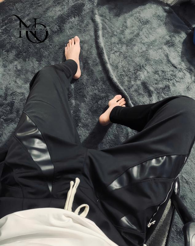 Quần Jogger Nam Hoạ Tiết Vá Da Chất Vải Umi Mix Khoá 2 Bên - Sport Gym Tập Gym Đồng - Thể Dục