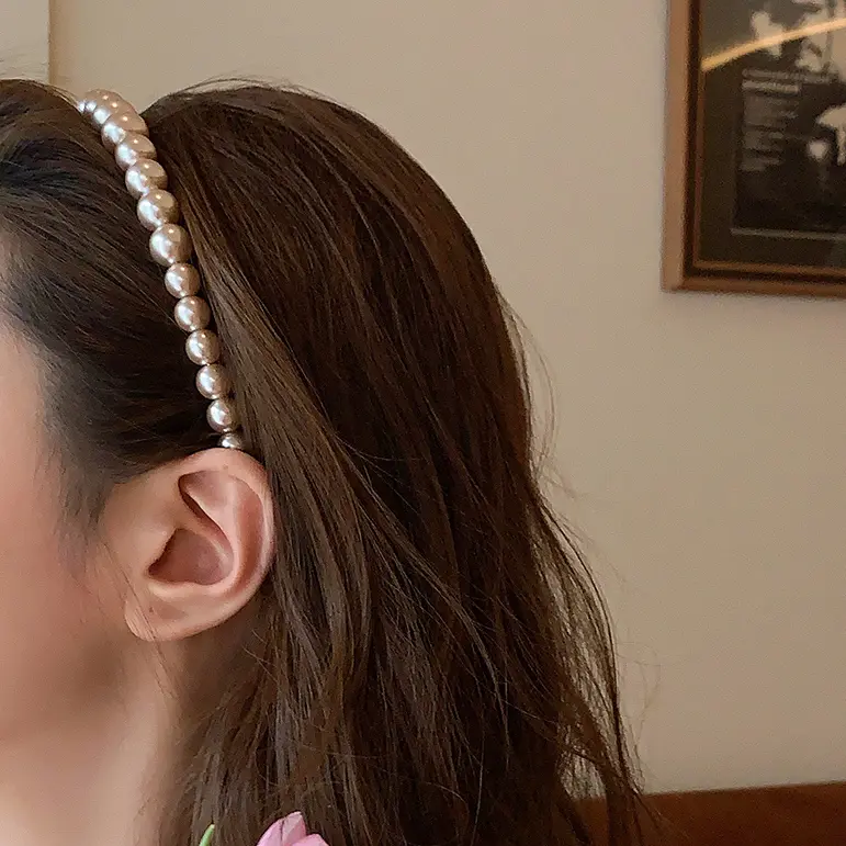 Retro High-Grade Beads Headband Elegant Socialite Hair Headband Hair Clip Gentle Sweet Hair Band Headband