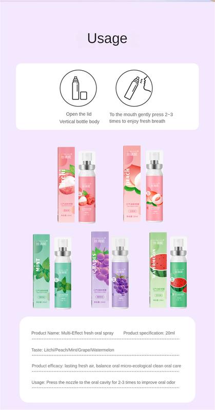 Product Introduction of 【Buy 1 Get 1 Free】SIRUINI Peach Mouth Spray Mouth Breath Freshener Spray To Get Rid Of Bad Breath Less Fruity Student Lasting 25