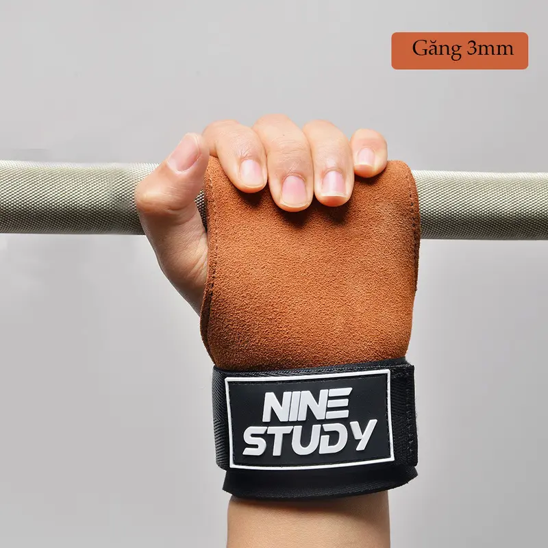 (1 đôi)Găng Tay Tập GYM, Dây kéo lưng Lifting Straps Nine Study đa năng hỗ trợ tập Gym, Deadlift, lên xà, nâng tạ 5