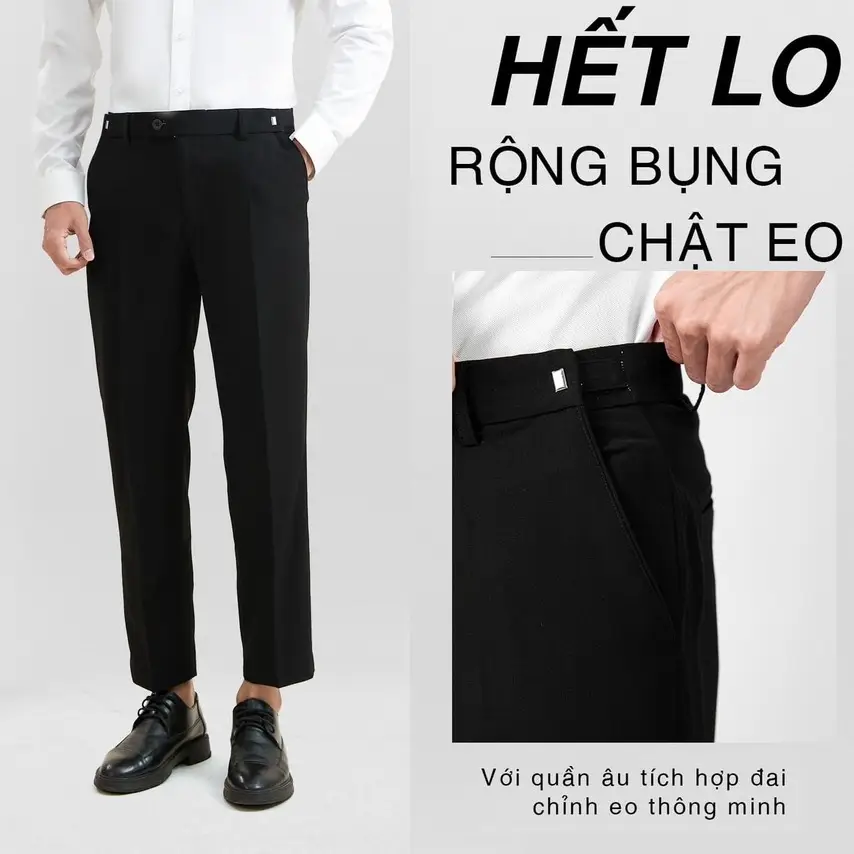 (001) ( CÓ BIGSIZE ) Quần âu nam KEN.STORE, quần tây nam sidetab lưng cao dáng baggy cạp có đai chỉnh eo vải co giãn nhẹ ống đứng cao cấp Menswear Ong Pants